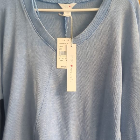 Intro Love The Fit Tops - Intro Love the Fit Blue V-Neck Sweater Sweatshirt Women’s Medium NWT